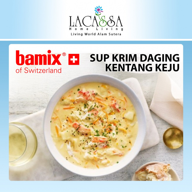 Nikmatnya Sup Krim Daging Kentang Keju ala Bamix