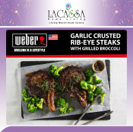 Garlic Crusted Rib-Eye Steak, Senikmat Steak ala Restoran